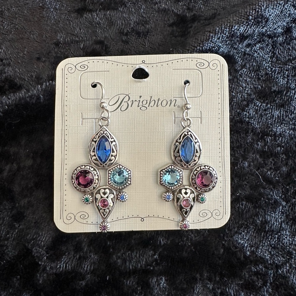 Brighton Silver and Multicolor Dangle Earrings